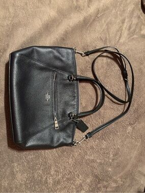 Coach Black Pebbled Leather Crossbody Tote